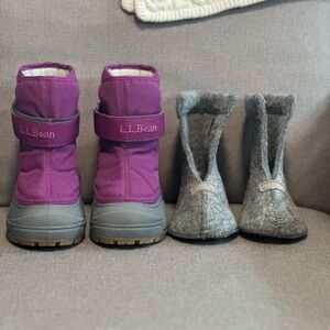 L.L. Bean Purple and Gray Kids Boots